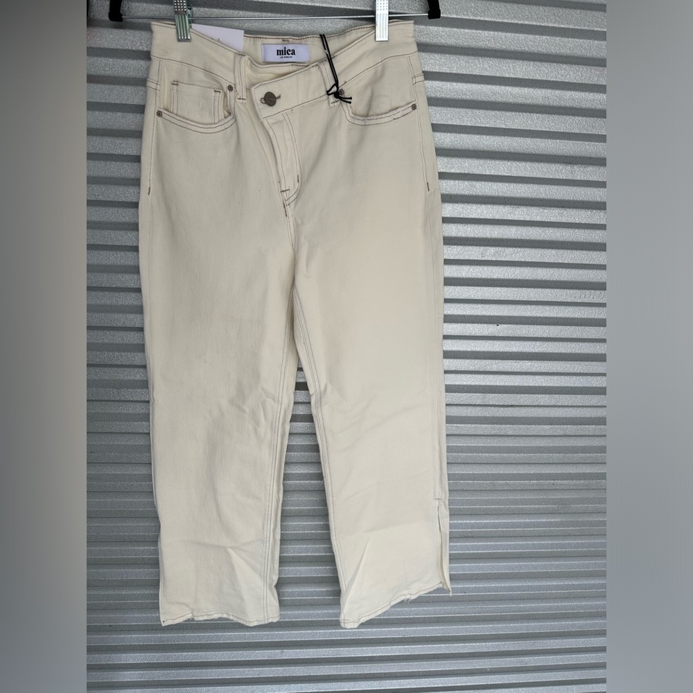 Mica Denim Super High Rise Crossover Wide Leg Split Jeans